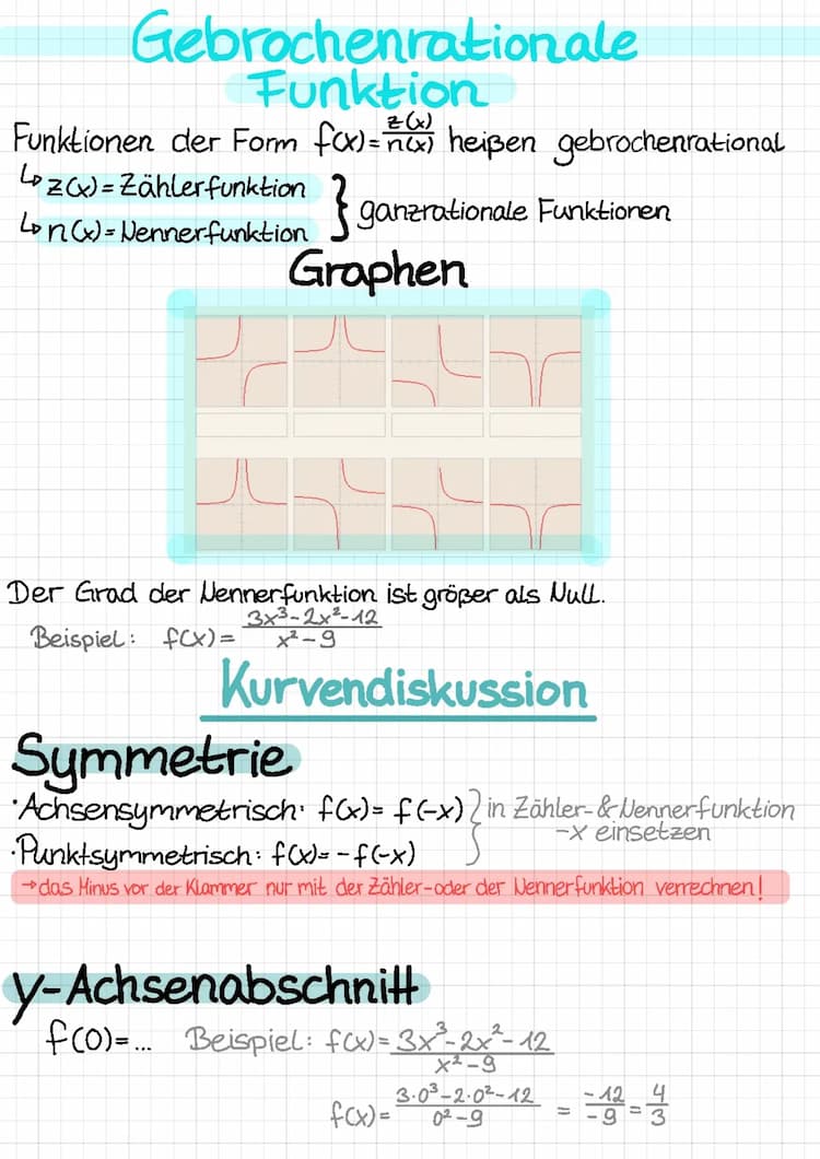 Know Gebrochenrationale Funktionen - Kurvendiskussion  thumbnail