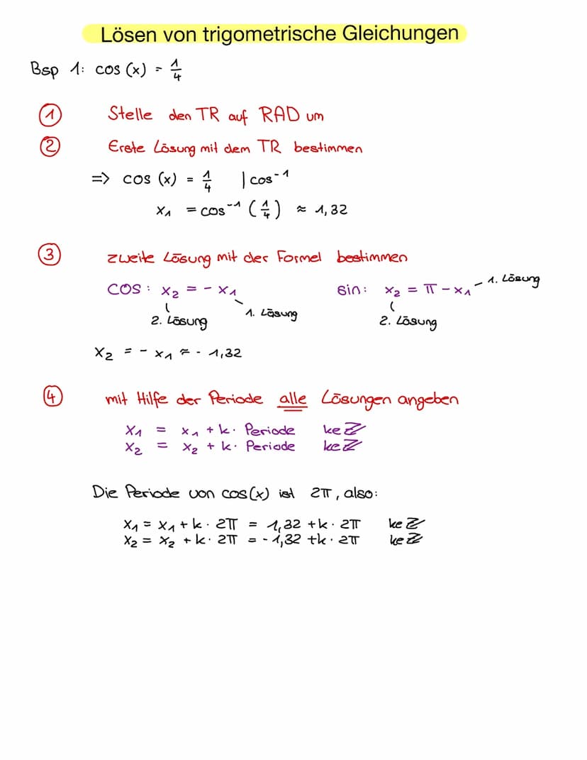 1.
2
Beispiel:
f(x) - 3 cos (2(x-4) + 6
11 "(
> Amplitude. 3; Spiegelt an x- Achse
> 2 streckt in
Richtung. Periode
> Fkt. Um 4 nach rechts 