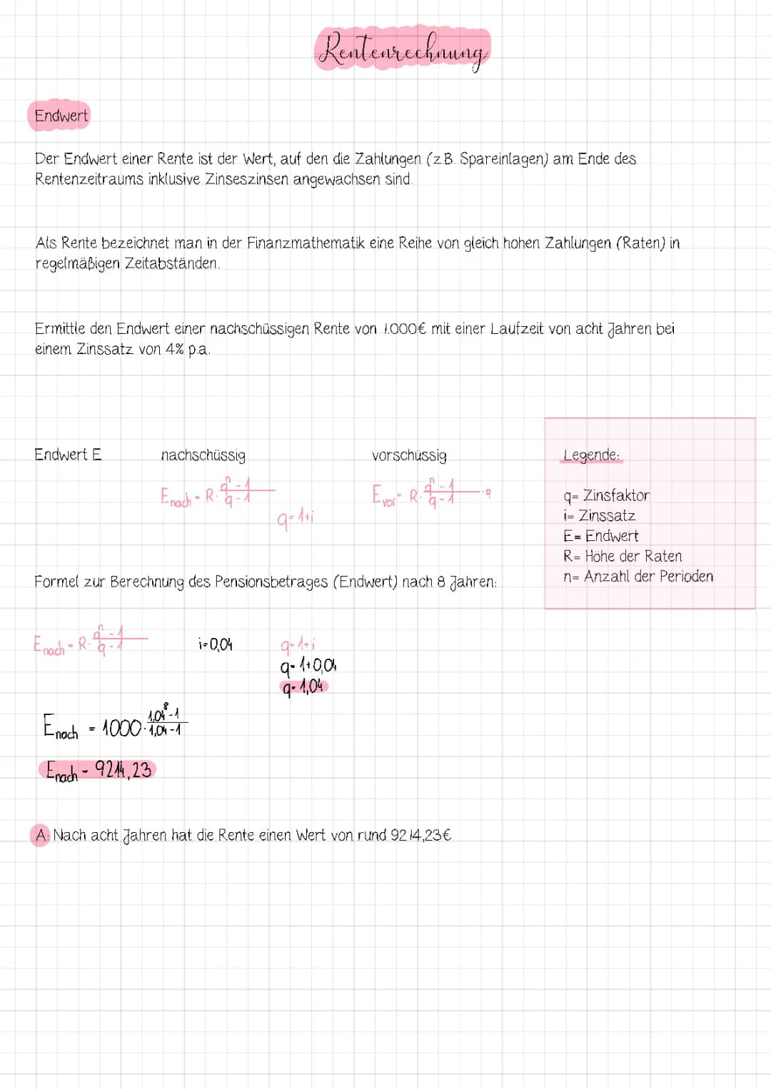 Rentenrechnung 