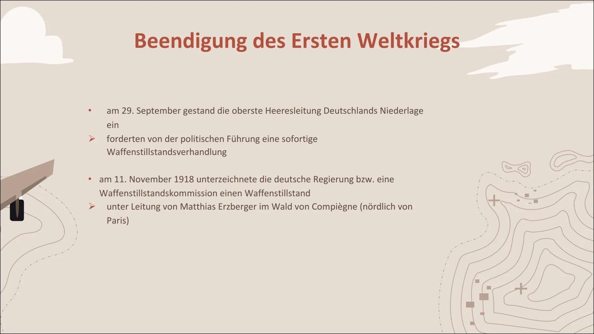 DER VERSAILLER
VERTRAG
Von Emily und Adam Gliederung
-01-
Beendigung des
Ersten Weltkriegs
-03-
Festlegung neuer
Grenzen
-02-
Inhalt und Wir