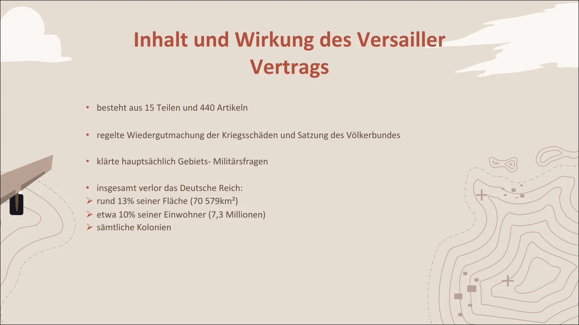 DER VERSAILLER
VERTRAG
Von Emily und Adam Gliederung
-01-
Beendigung des
Ersten Weltkriegs
-03-
Festlegung neuer
Grenzen
-02-
Inhalt und Wir