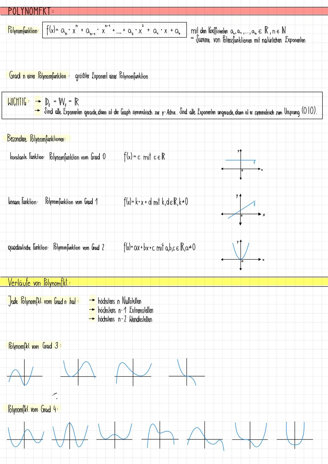 LINEARE FKT.
f(x)= kx+d (→ Parameter k, de R)
k: Steigung von f (k-0 konstante Fkt.)
d: f(0) (d-0 direkte Proportionalitätsfkl.)
Zusammenhan