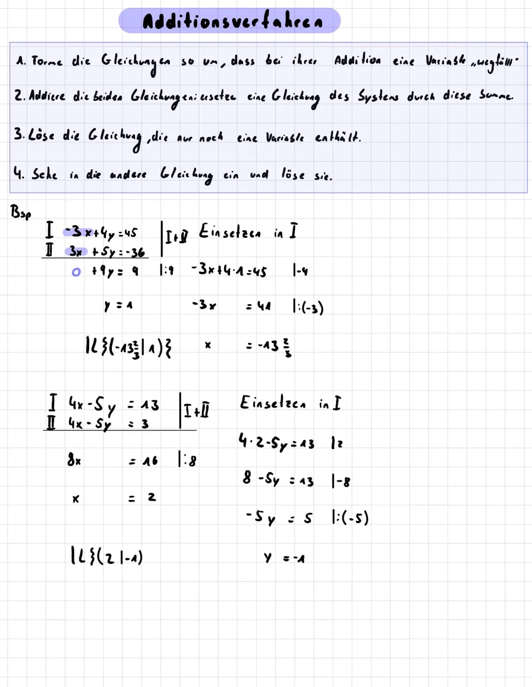 Lineare Gleichungen
mit zwei Variablen
Gleichungen des Typen ax+by=e heißen lineare Gleichungen mit ewer Variablen
Für lineare Gleichungen d