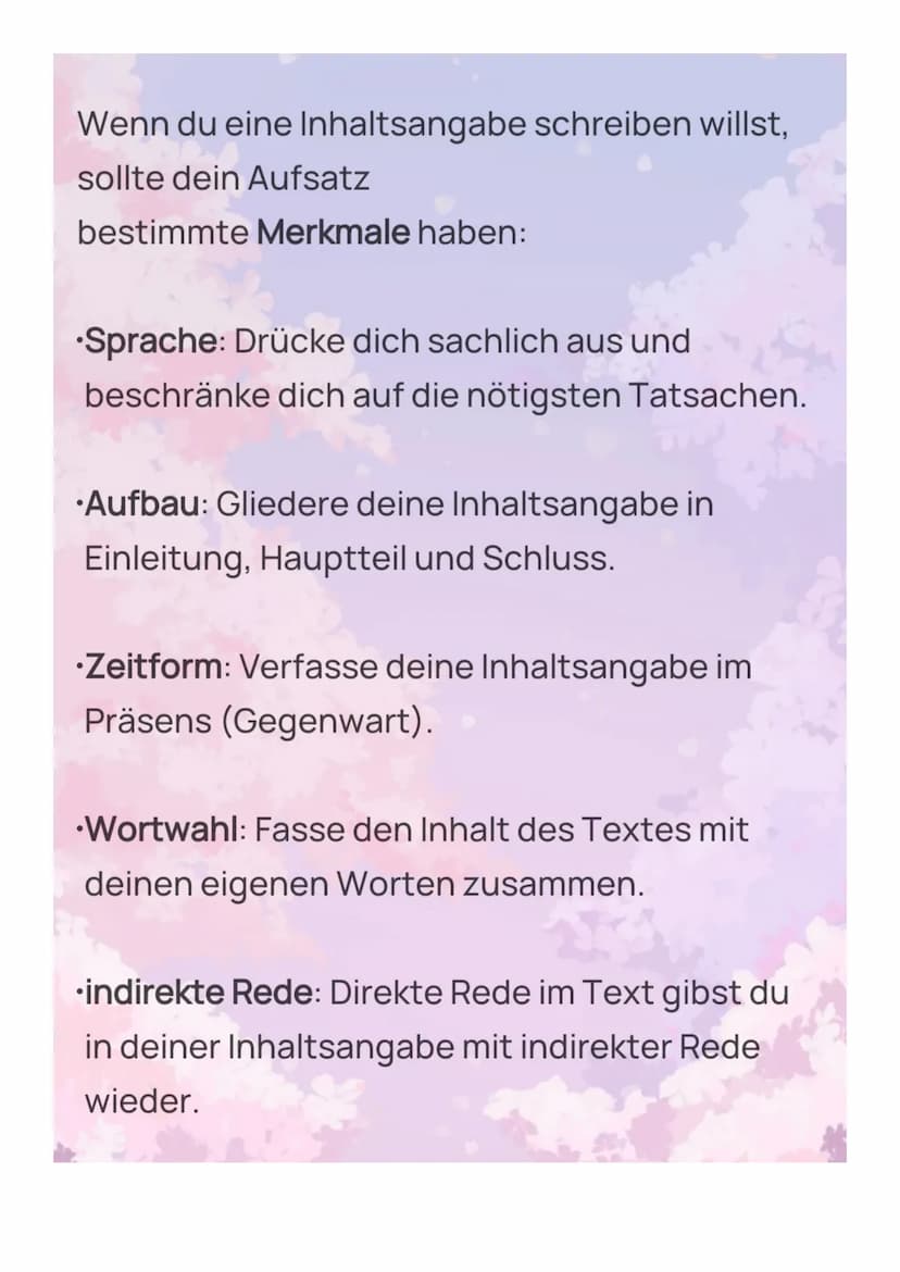 Inhaltsangabe schreiben
X
Checkliste Inhaltsangabe
Die Einleitung ist vollständig
(Textart, Autor*in, Thema, Titel, Zeit).
s
Der Hauptteil e