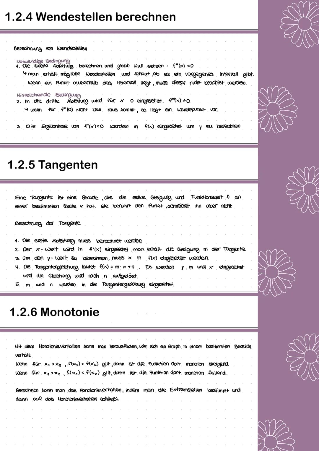 Mathe
Lernzettel
Abitur 2022 Inhaltsverzeichnis
1.Analysis
1.1 Ableitung
1.1.1 Grundlagen und Definition
1.1.2 Ableitungsregeln
1.1.3 Spezie