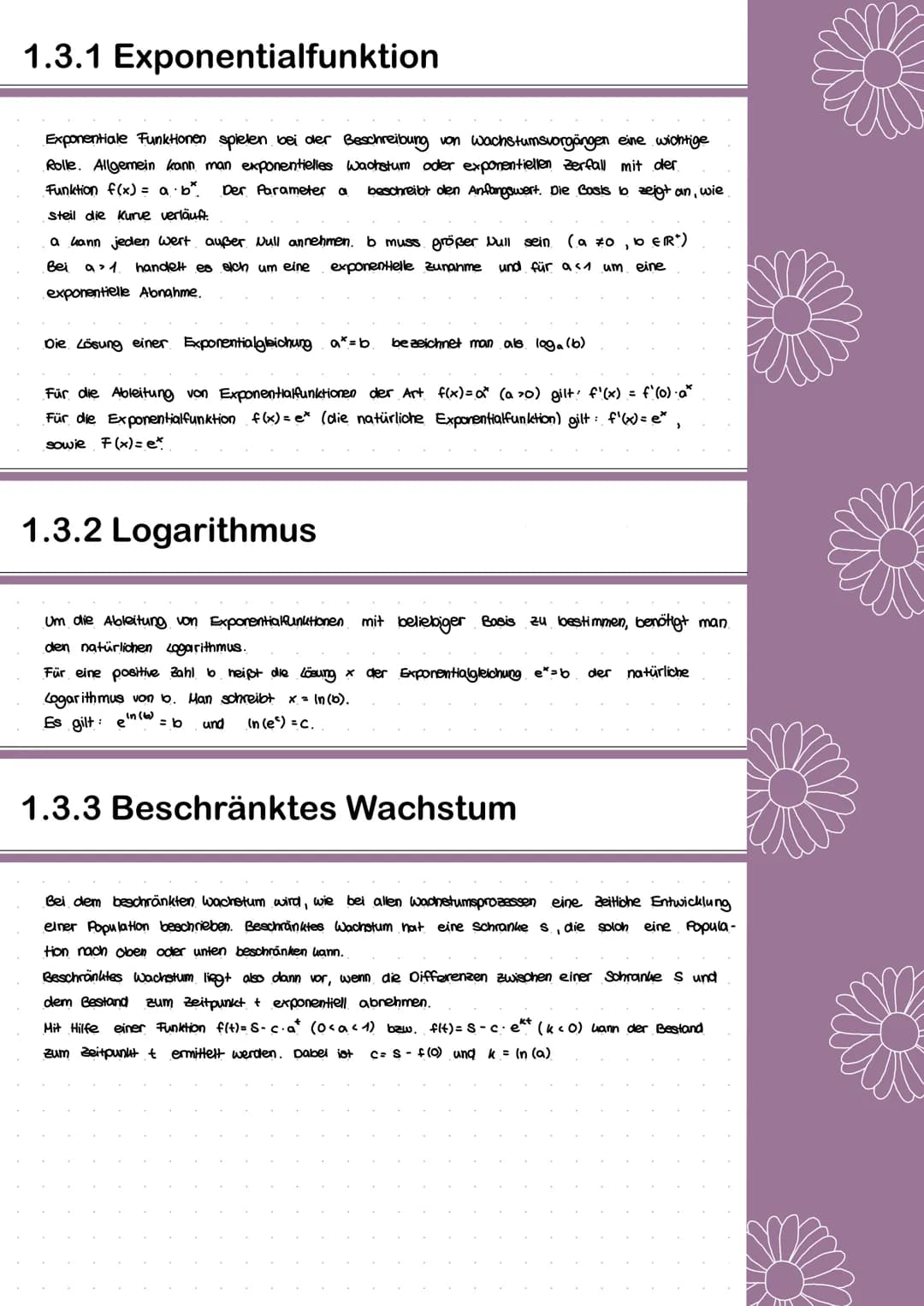 Mathe
Lernzettel
Abitur 2022 Inhaltsverzeichnis
1.Analysis
1.1 Ableitung
1.1.1 Grundlagen und Definition
1.1.2 Ableitungsregeln
1.1.3 Spezie