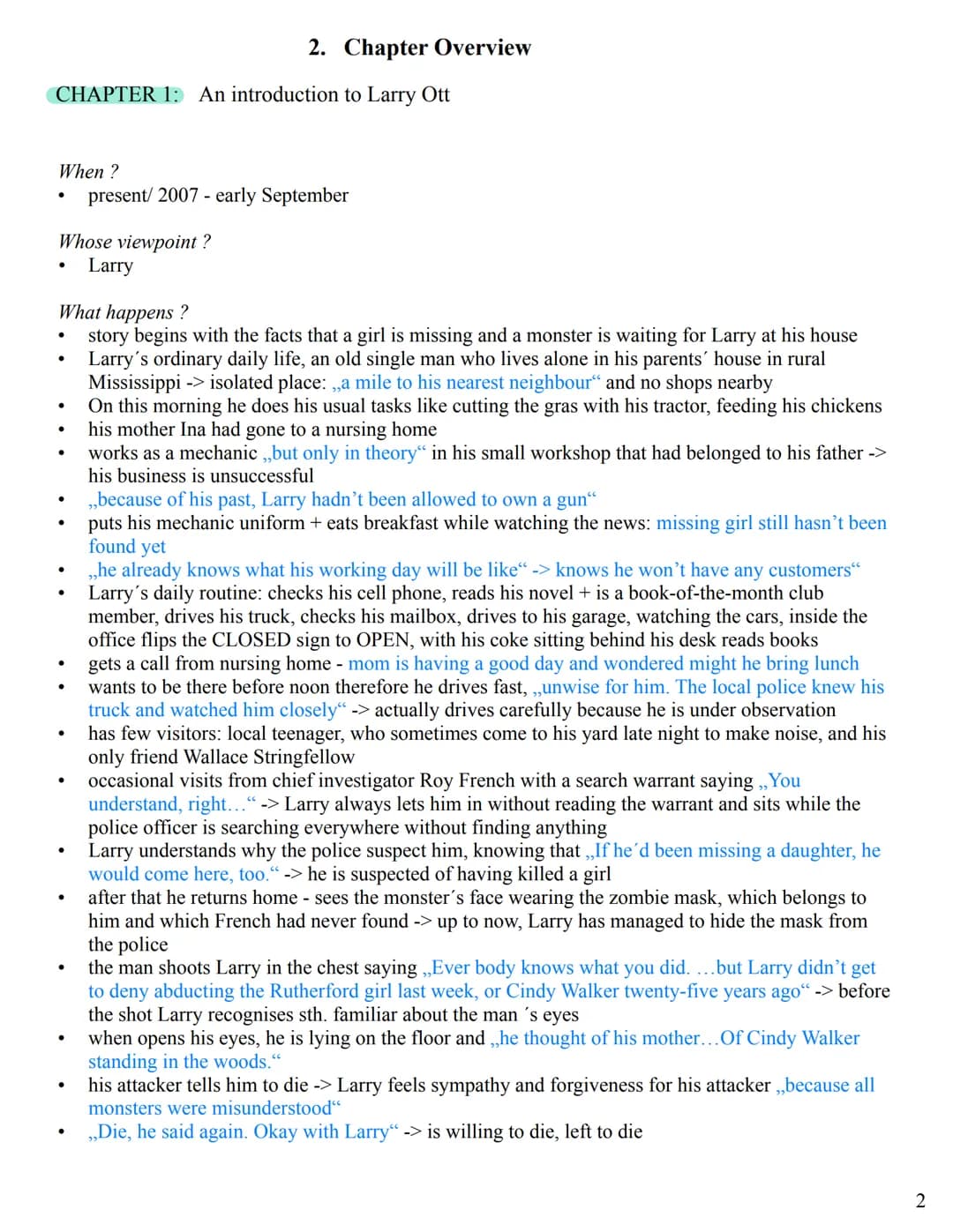 Reading Journal
- ,,Crooked
Letter, Crooked
Letter“ by Tom
Franklin Table of Contents
1. First Thoughts on the Novel (p. 1)
2. Chapter Overv