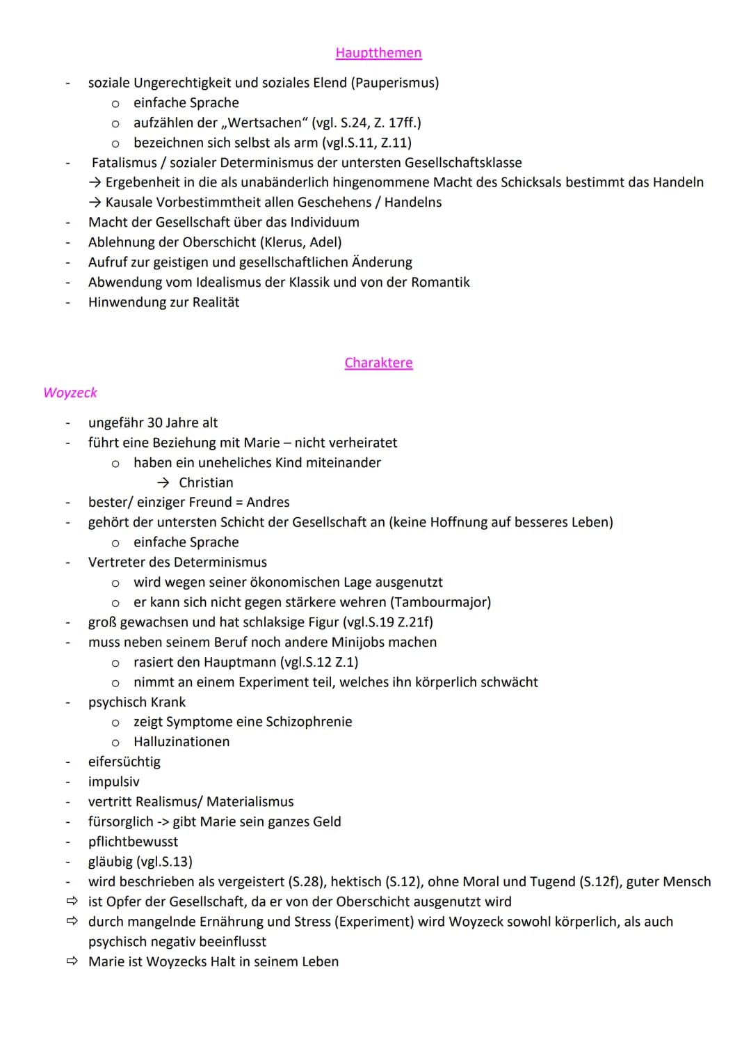 Hauptthemen
soziale Ungerechtigkeit und soziales Elend (Pauperismus)
o einfache Sprache
O aufzählen der ,,Wertsachen" (vgl. S.24, Z. 17ff.)
