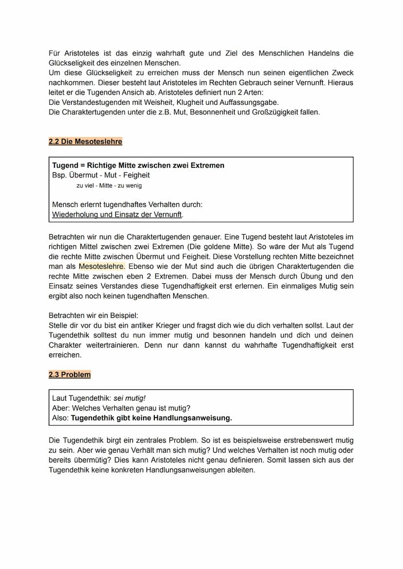 Tugendethik 12/1
Ethik Grundkurs - Lernzettel für 18.11.2021
1. Zentrale Frage der Ethik
Welches Verhalten ist moralisch richtig?
Welches Ve