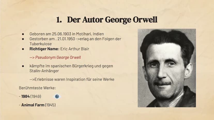 Animal Farm
-George Orwell-
1945
"Alle Tiere sind gleich, aber manche sind
gleicher"
Freitag ● 8. Dezember 2023
ANIMAL FARM
GEORGE ORWELL
SU