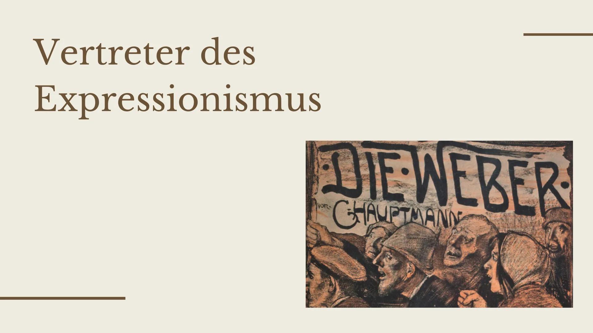 # ÜBERBLICK EINER EPOCHE

Expressionismus

Von Emma Delfs und Laeticia Schrader

on
uf da
follen, fein Tod und
t zweifeln
Blutvergießen sey 