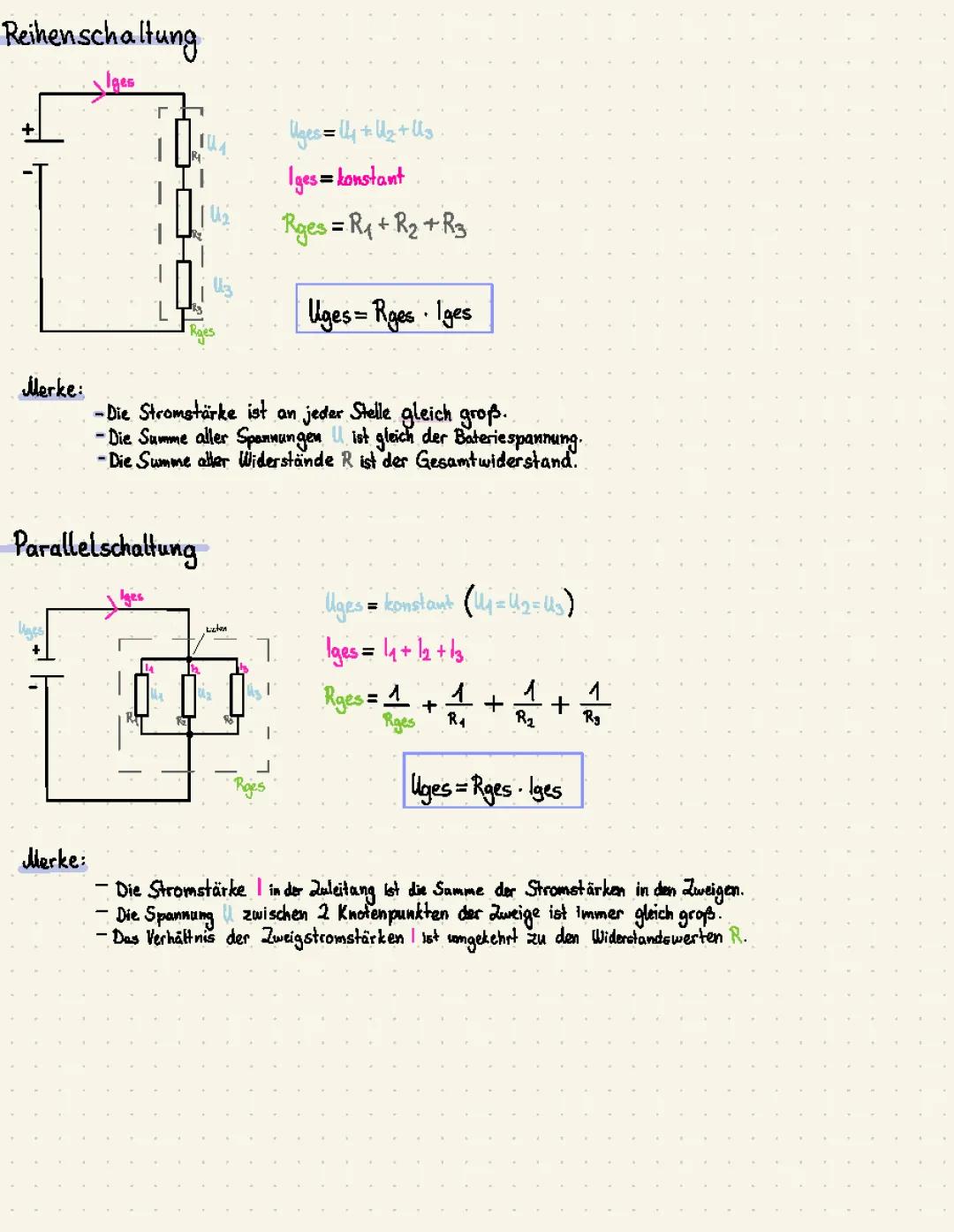 Reihenschaltung und Parallelschaltung einfach erklärt