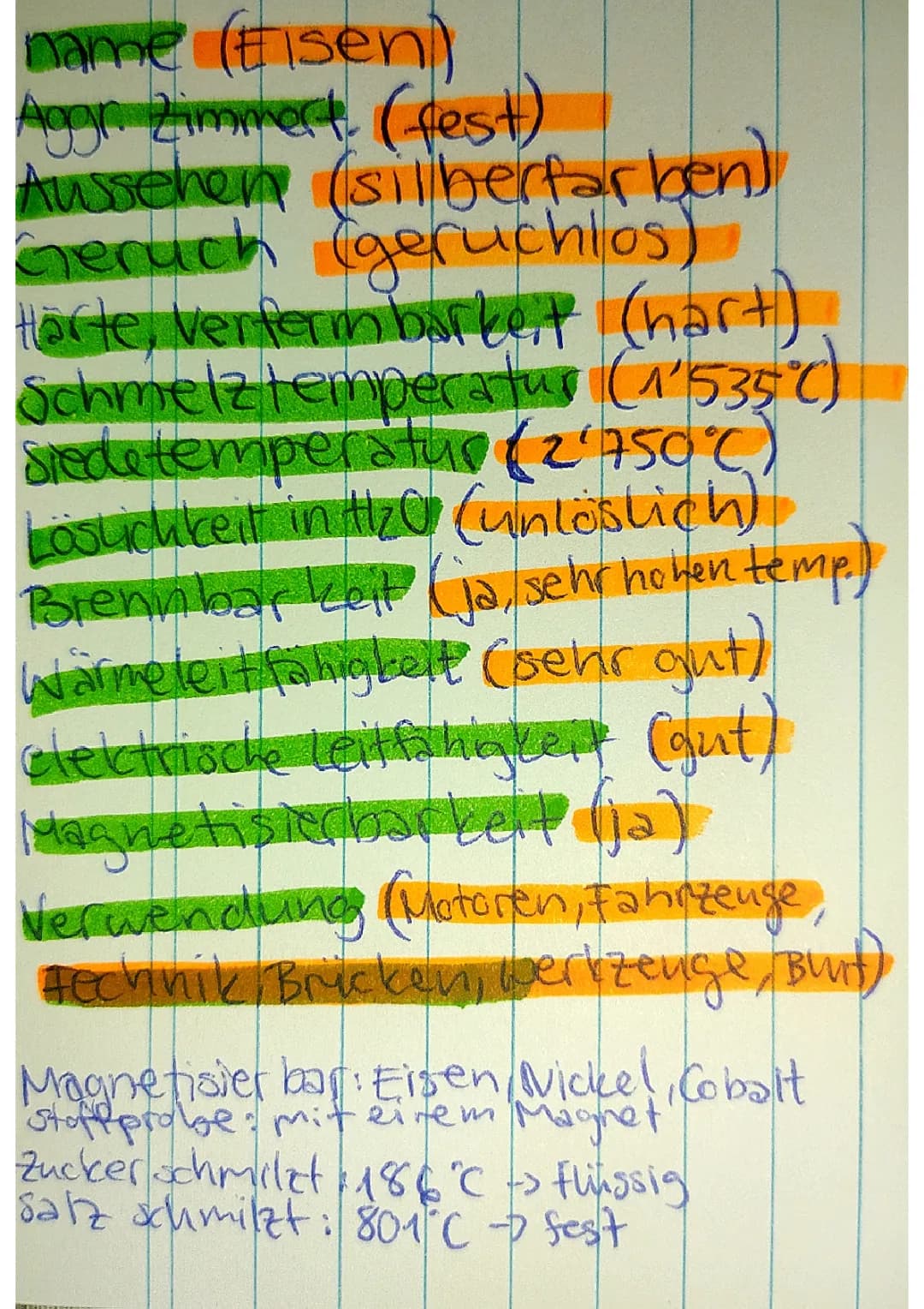 Eigenschaften und Verwendung von Eisen - Verformbarkeit, Härte und Schmelztemperatur
