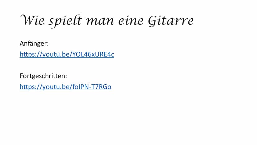 Gitarren Inhalt
• Geschichte
• Arten von Gitarren und deren Unterschiede
• Funktion
●
• Wie Spielt man eine Gitarre?
• Quiz
● Allgemein Gesc