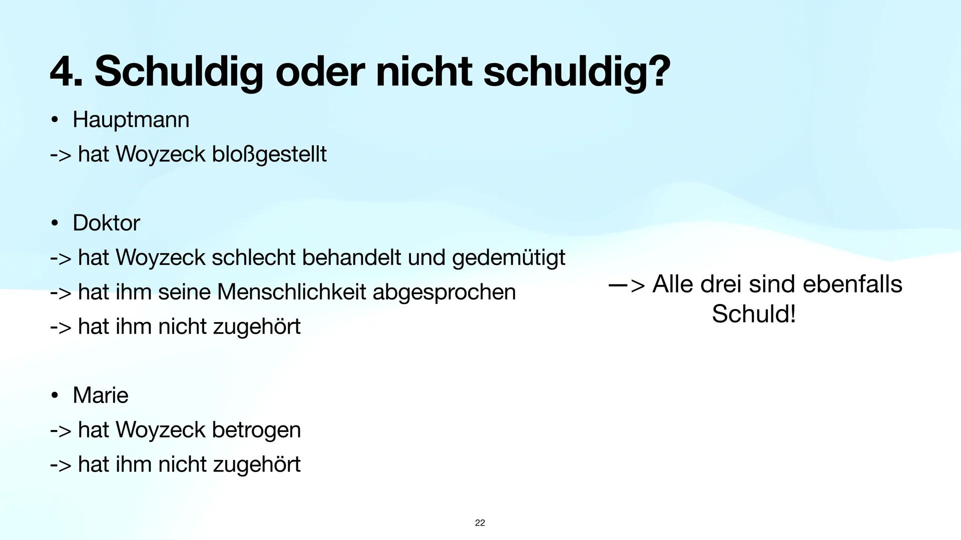 Präsentationsleistung
Woyzeck
1 Gliederung
1. Einleitung
1.1 Vorstellung der Aufgaben
1.2 Handlung des Dramas ,,Woyzeck"
1.3 Definition des 