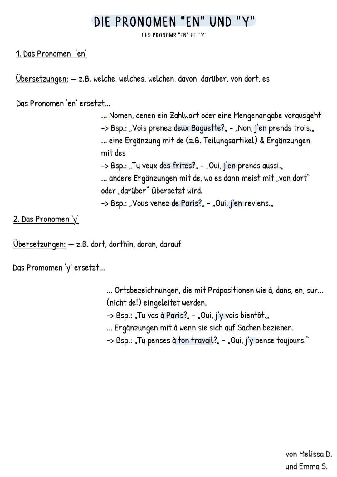 DIE UNVERBUNDENEN PERSONALPRONOMEN
Warum unverbunden?
-> diese, sind anders als die verbundenenen Personalpronomen
(je,tu,il,elle,etc....), 