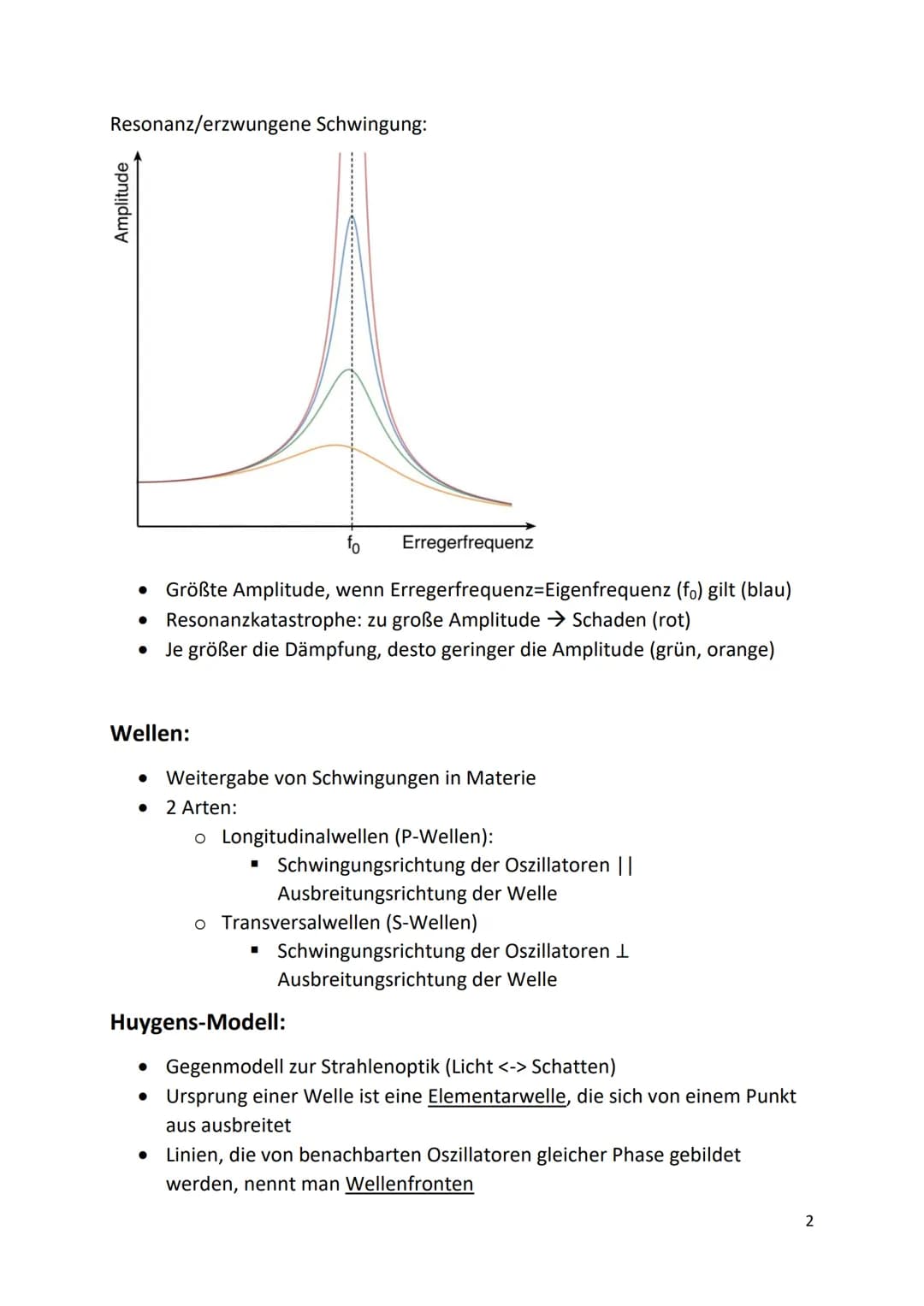 Schwingungen:
Definition:
● Bewegung zwischen 2 Umkehrpunkten durch einen Ruhepunkt
● Periodische Bewegung
• Zeitliche und räumliche Symmetr