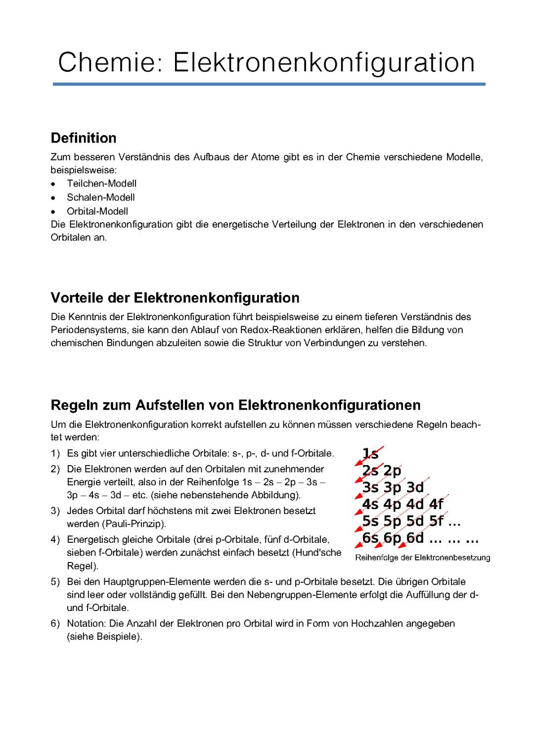 Elektronenkonfiguration
