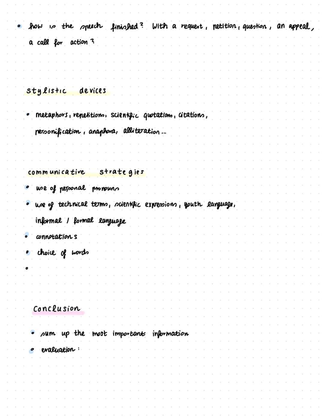 SPEECH
Introduction
• Is there
a title?
• Who is speaking ?
• To what audience?
D
0
on what occasion?
on what topic?
with what aim?
Where an