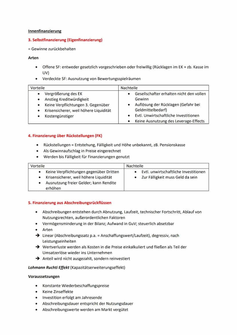 Investition und Finanzierung
In der Bilanz:
●
Vermögen = Mittelverwendung -> Investition
Kapital Mittelherkunft -> Finanzierung
Investition
