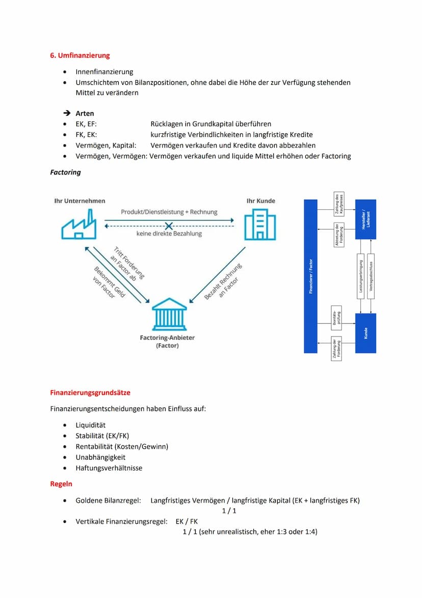 Investition und Finanzierung
In der Bilanz:
●
Vermögen = Mittelverwendung -> Investition
Kapital Mittelherkunft -> Finanzierung
Investition
