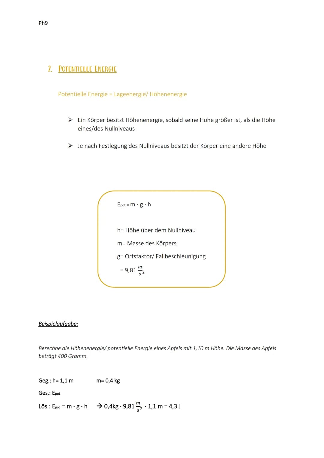 Ph9
Energie und Energieformen:
Mechanische Energie
1. ENERGIE ALS ERHALTUNGSGRÖBE
Energie ist eine physikalische Größe
▸ Ein Körper kann mit