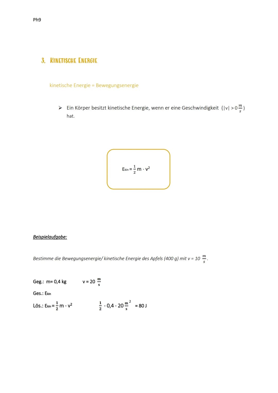 Ph9
Energie und Energieformen:
Mechanische Energie
1. ENERGIE ALS ERHALTUNGSGRÖBE
Energie ist eine physikalische Größe
▸ Ein Körper kann mit