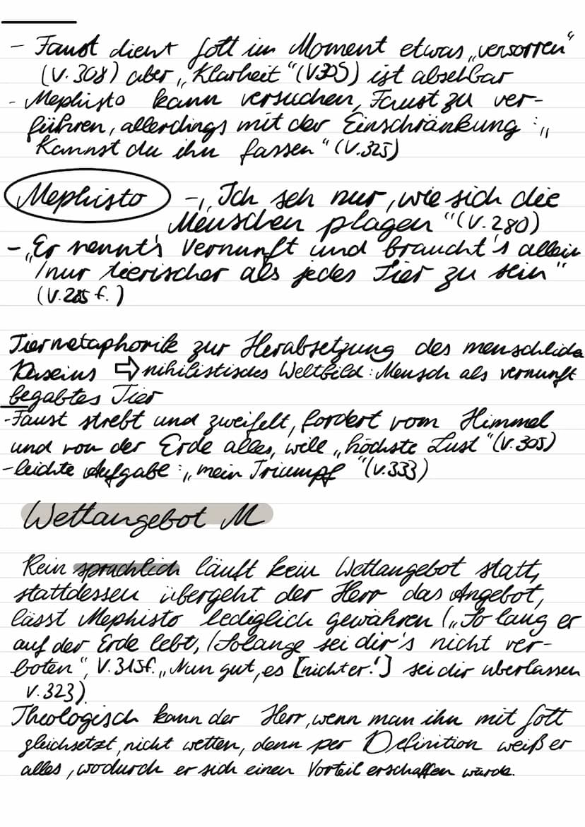 ·Der Herr & Mephisto entwerfen zwei
konkurrierende Menschen bilder
Sie wetten um Faust, dessen Problematik
vorgestellt wird, um ihr menschen
