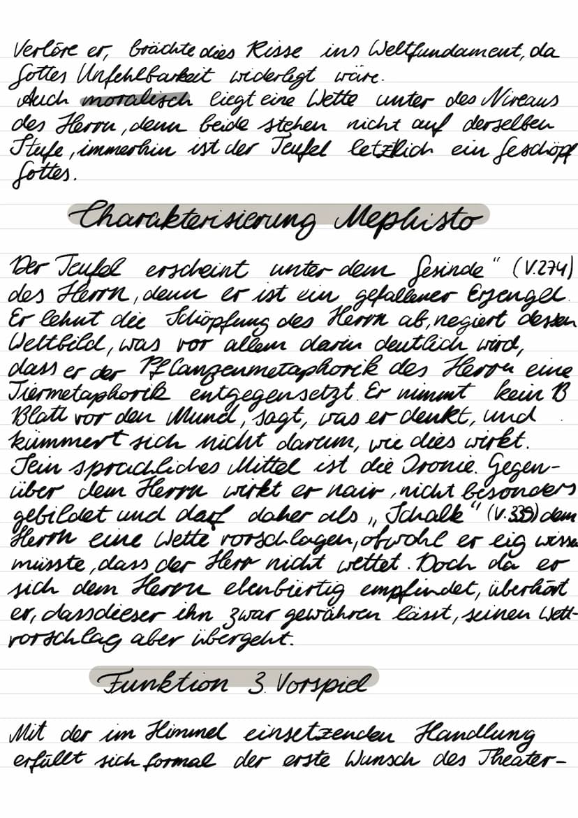 ·Der Herr & Mephisto entwerfen zwei
konkurrierende Menschen bilder
Sie wetten um Faust, dessen Problematik
vorgestellt wird, um ihr menschen
