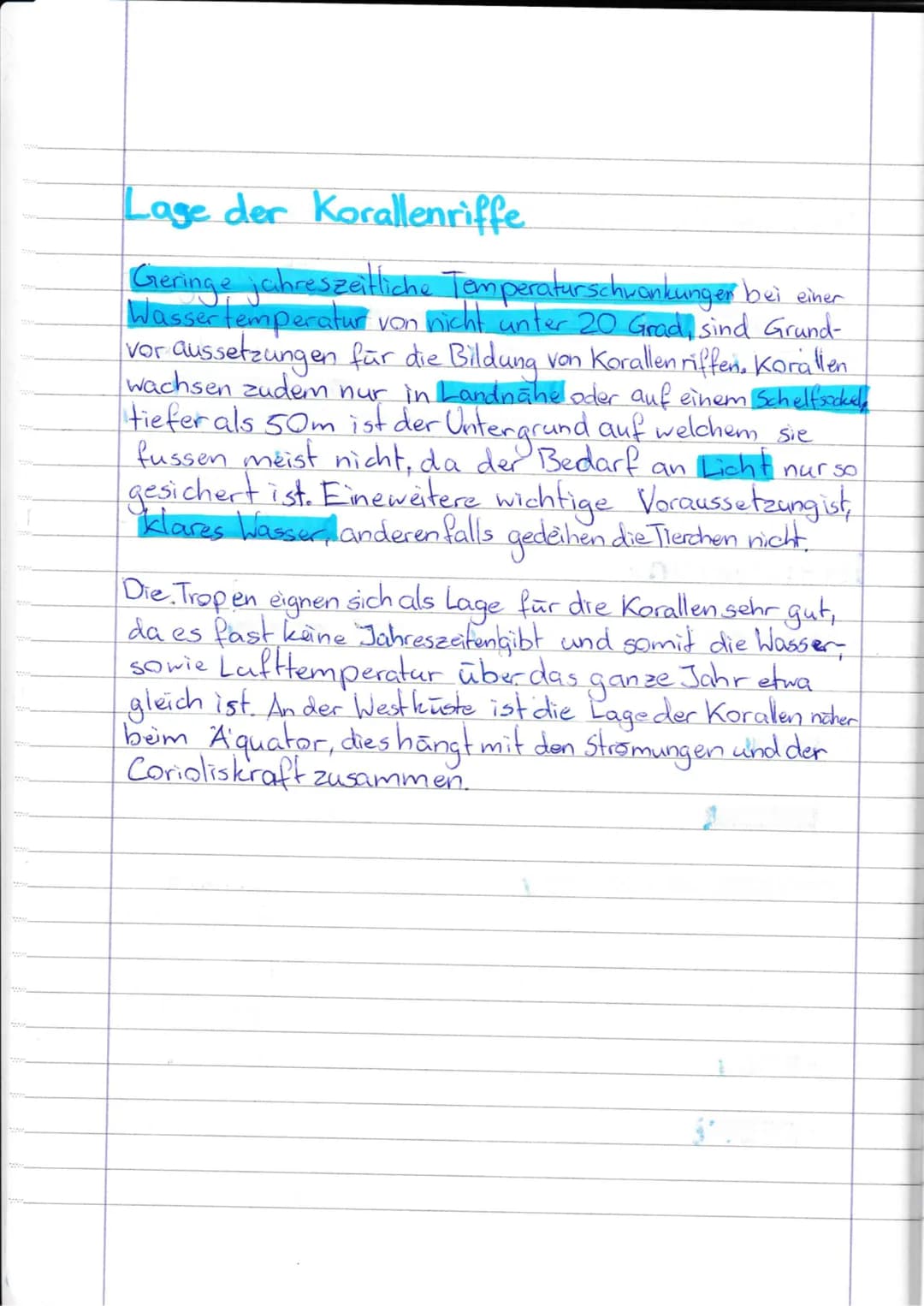 Korallenriffe
Definition
Riff: Erhebung vom Meeresboden in Richtung Oberfläche
Bildung: Sand oder Felsen oder Korallen (Korallenriff).
Gröss