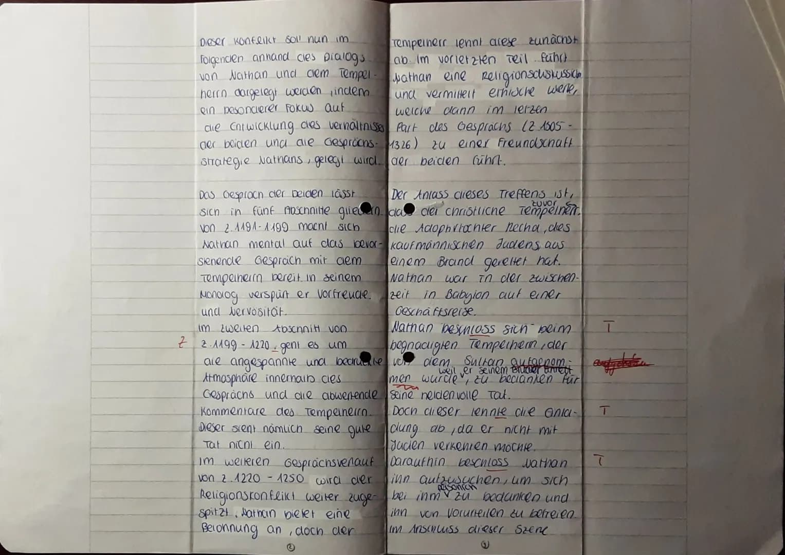 hartnäckig. Er gibt nicht auf.
(vgl. 2.1304f.) Nun folgt die
thonfliktlösung. Nathan bielet
dem Tempelherrn eine Freund
Schaft" (Uge 2 130 u