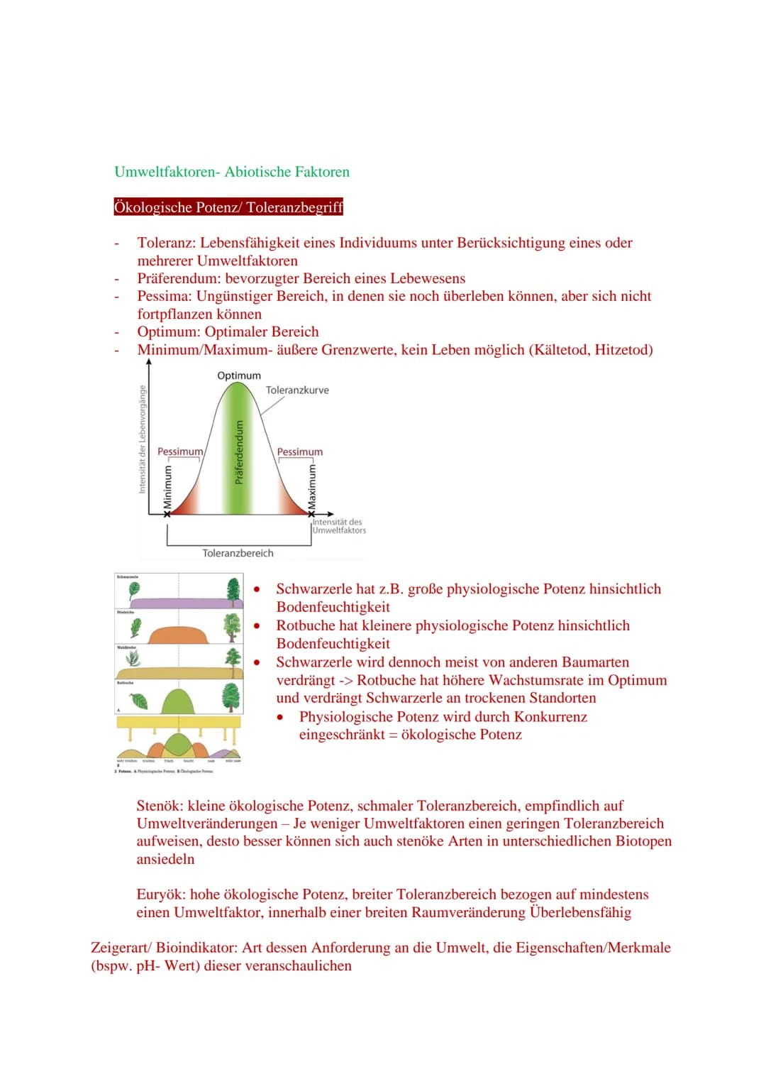 Ökologie
Grundbegriffe
Biosphäre: Gesamtheit aller Ökosysteme
Ökosystem: funktionelle Einheit aus Biotop und Biozönose
Biotop: geografisch a