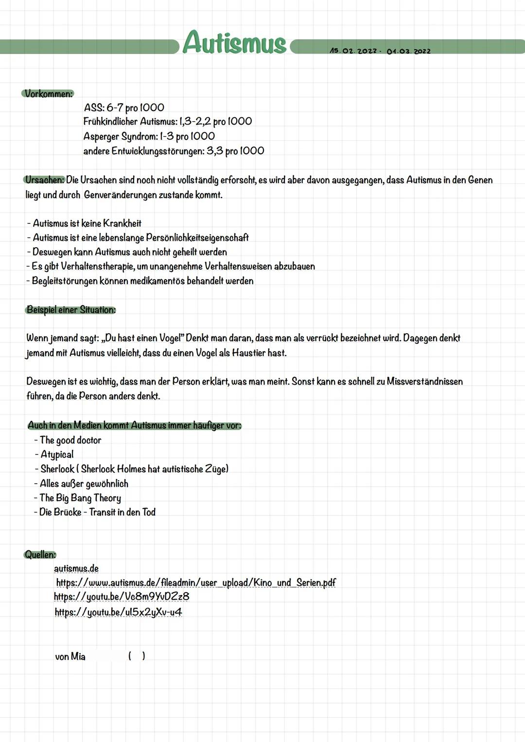 # Autismus
15.02.2022- 4.03.2022

Bei dem Thema Autismus denken viele wahrscheinlich erstmal an Verhalten. Das heißt jemand mit Autismus ver