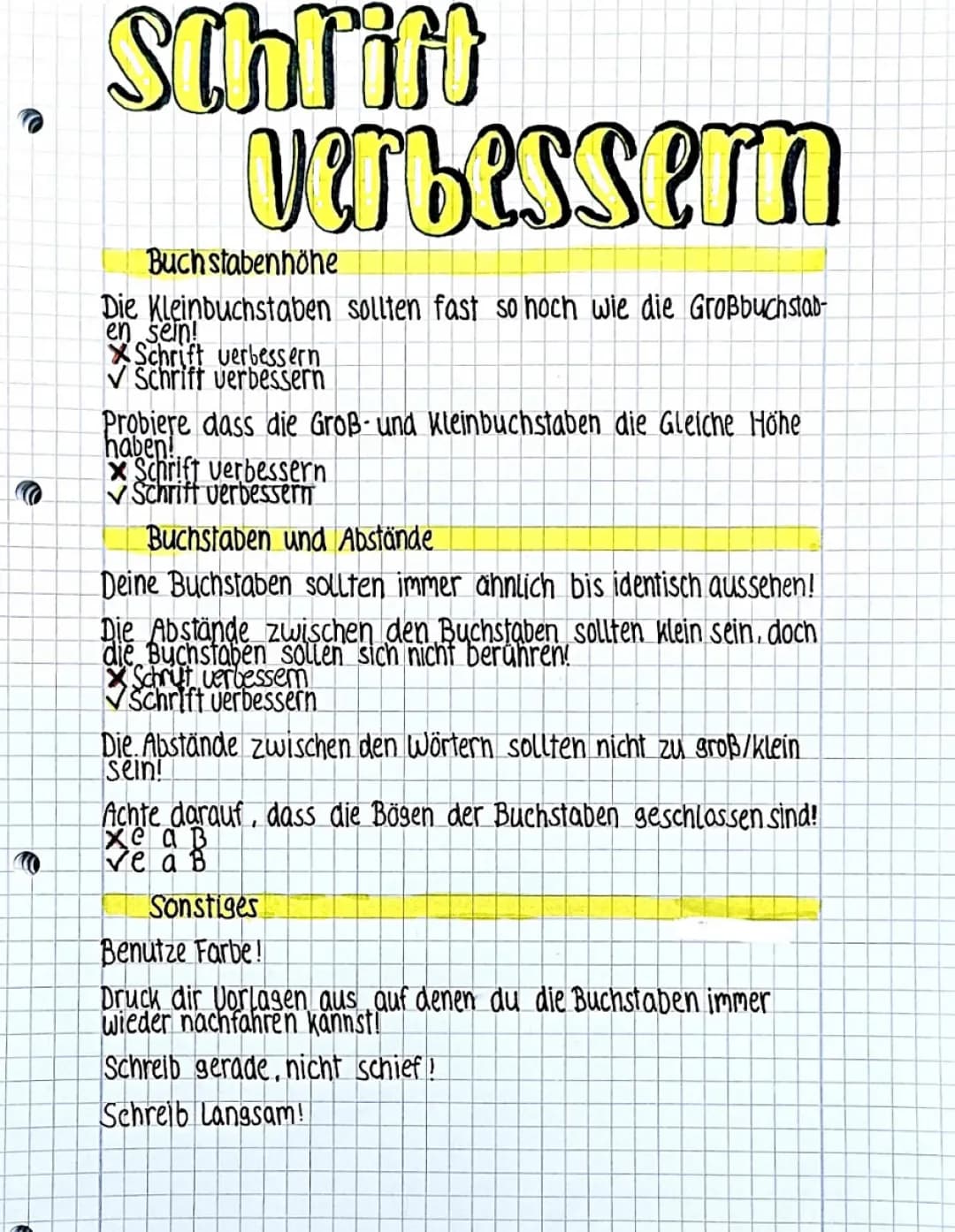 Handschrift verbessern 