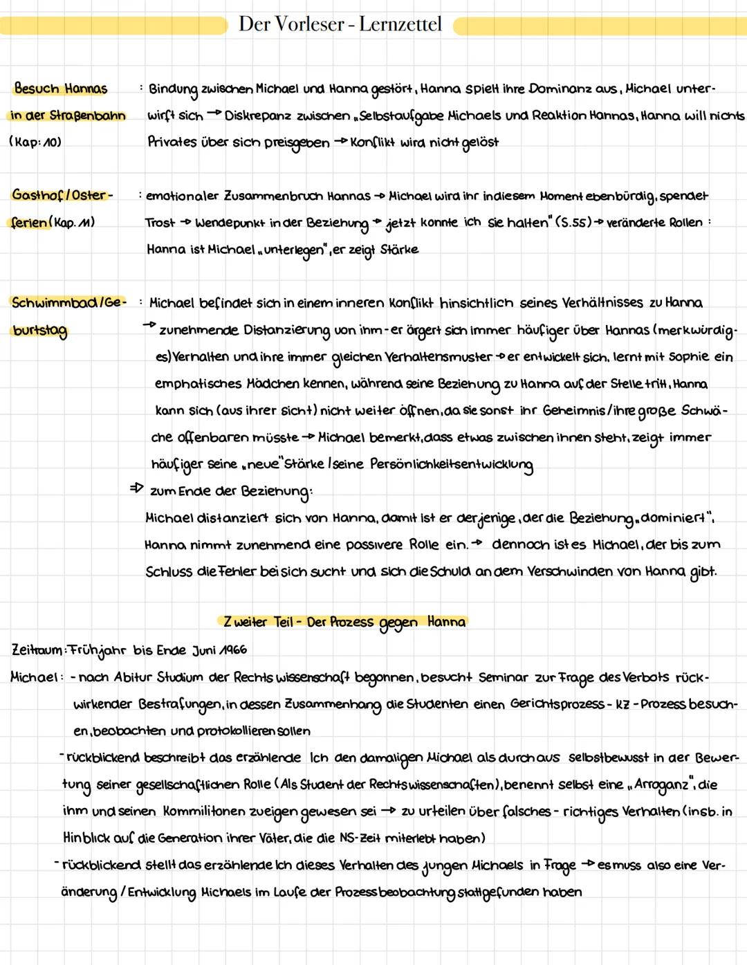 # Der Vorleser - Lernzettel

Fakten 15 Jahre alt

Zu Beginn der Erzahlung - Michael Berg

- wohnt zusammen mit seinen Eltern+ Geschwistern i