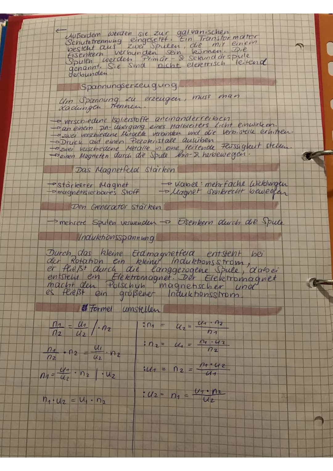 hysik
Primärspule!
Wenn durch die Primarspule ein elektrischer
Strom fließt, baut sich um die Primärspule
ein Magnetfeld auf. Die Stärke und