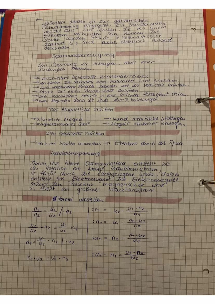hysik
Primärspule!
Wenn durch die Primarspule ein elektrischer
Strom fließt, baut sich um die Primärspule
ein Magnetfeld auf. Die Stärke und