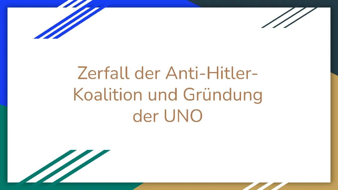 Die Anti-Hitler-Koalition und der Marshall-Plan einfach erklärt