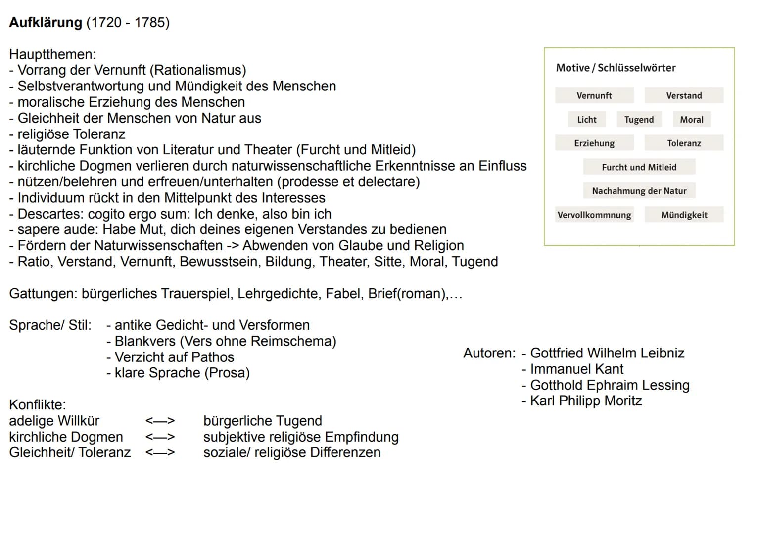 Barock (1600 - 1720)
Hauptthemen:
das Elend der Menschen ohne Gott
- Vergänglichkeit der Welt (vanitas)
Leben im Bewusstsein des Todes
- ird
