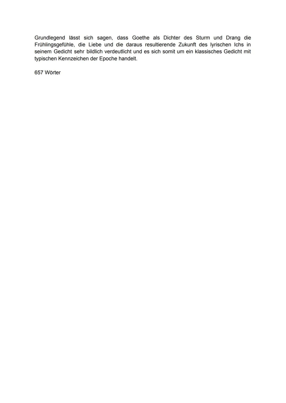 Interpretation Maifest
In dem Gedicht "Maifest" von Johann Wolfgang Goethe, verfasst im Jahr 1775, steht das
Thema Liebe und dessen Emotione