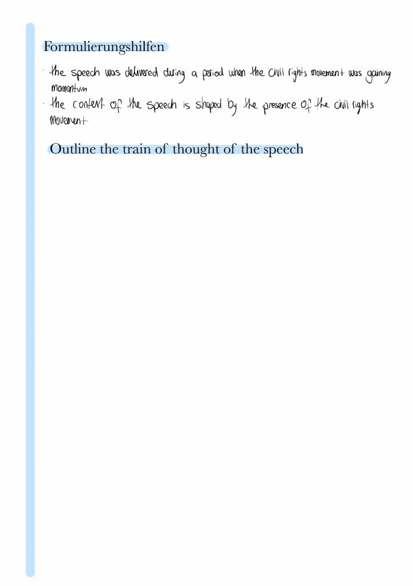 .
Analysis of a political speech
Introduction
speaker
occasion
Wer ist der Redner?
Was ist der Anlass?
time and place
audience
(target)
Tite
