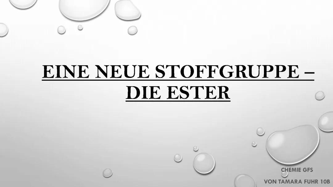 Ester: Geheimnisse ihres fruchtigen Aromas!