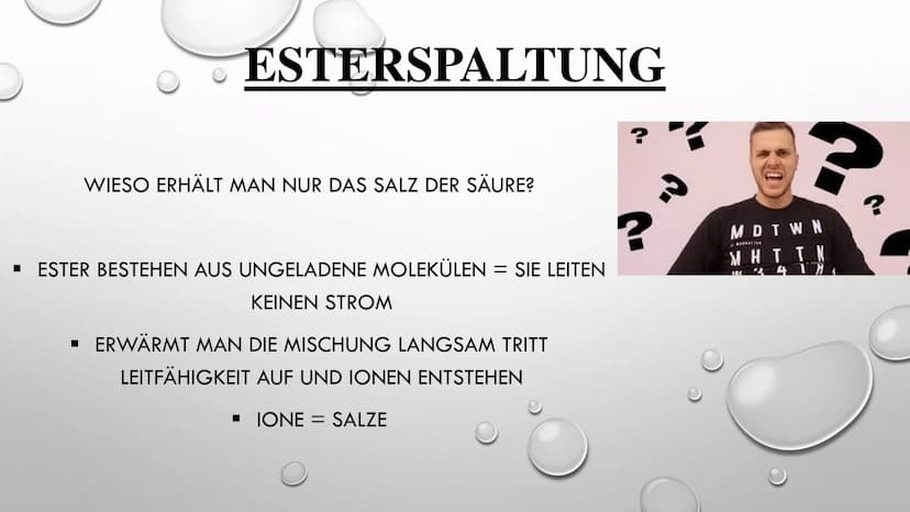 EINE NEUE STOFFGRUPPE –
DIE ESTER
CHEMIE GFS
VON TAMARA FUHR 10B GLIEDERUNG
✓ WER HAT ESTER ENTDECKT?
✓ WAS IST EIN ESTER?
✓ EIGENSCHAFTEN V
