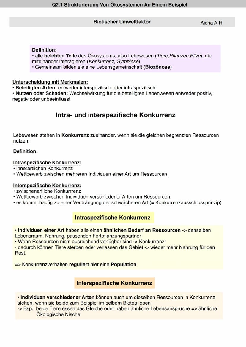 Q2.1 Strukturierung Von Ökosystemen An Einem
Beispiel
Aicha A.H Definition:
Q2.1 Strukturierung Von Ökosystemen An Einem Beispiel
abiotische