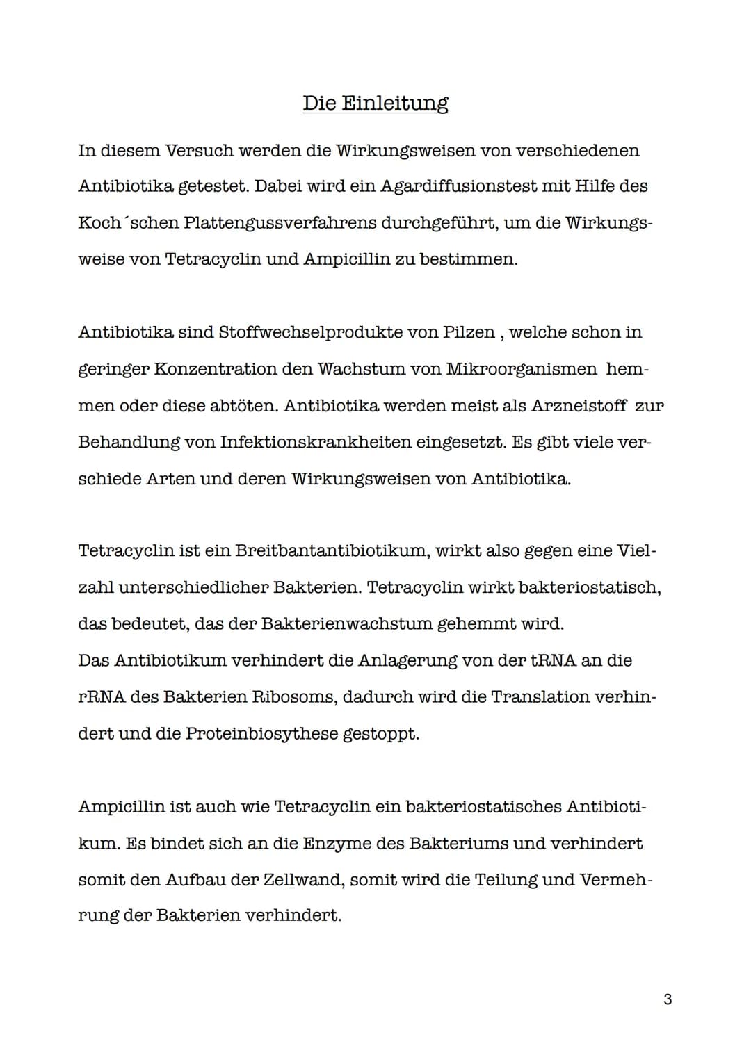 Bestimmung der Antibiotika Wirkungen
Von : Ezo
Klasse: BR3c
Lehrkraft: Frau ...
Quantitative
Fach: Mikrobiologie Praktikum
7. November 2020
