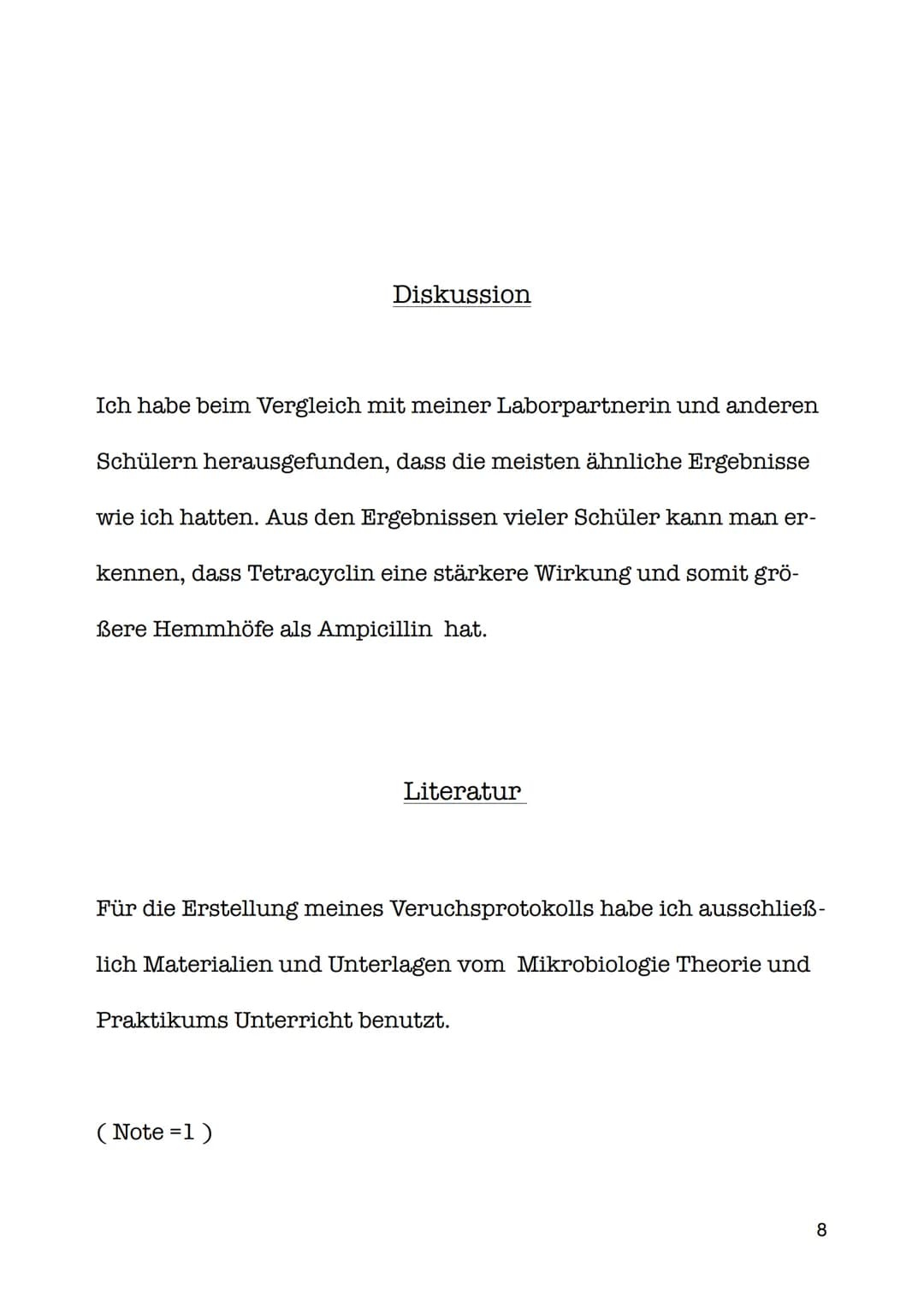 Bestimmung der Antibiotika Wirkungen
Von : Ezo
Klasse: BR3c
Lehrkraft: Frau ...
Quantitative
Fach: Mikrobiologie Praktikum
7. November 2020
