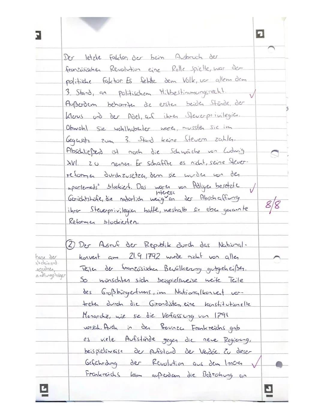 1. Erläutern sie die Ursache
der französischen Revolution.
2. Erklären Sie, wie es zur
Terrotherschaft Robespierres
kam.
3. Fassen Sie die K