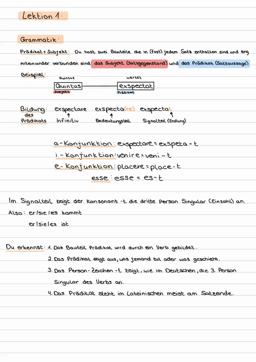 Latein-Lektion 1-Cursus Ausgabe A