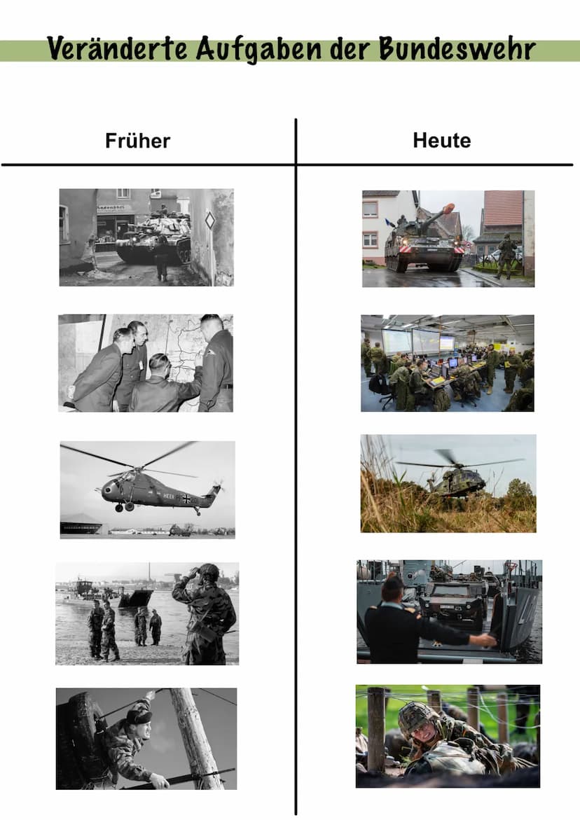 10
X6
Veränderte
Aufgaben
der
Bundeswehr Veränderte Aufgaben der Bundeswehr
Die Bundeswehr verteidigt Deutschlands Souveränität sowie das St
