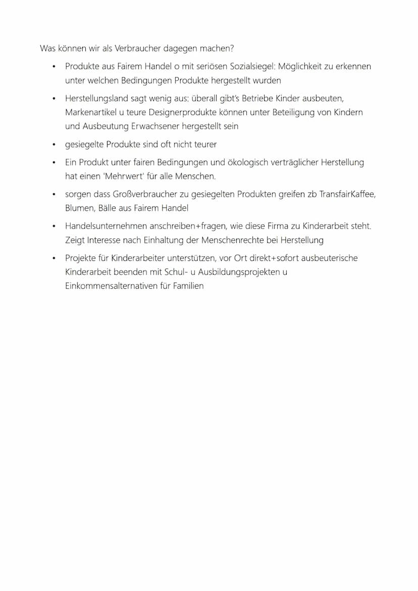 Kinderarbeit - was ist das genau?
unterscheiden zwischen normalen Aufgaben (Haushalt), zwischen legaler
Beschäftigung von Jgdl + zwischen Au